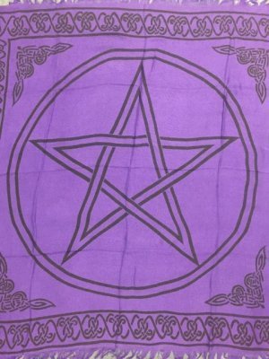 Altar Cloth Purple Pentagram 90x90