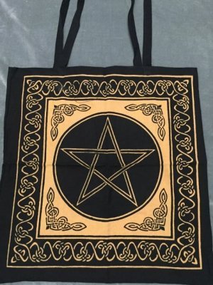 Tan Pentagram Tote Bag